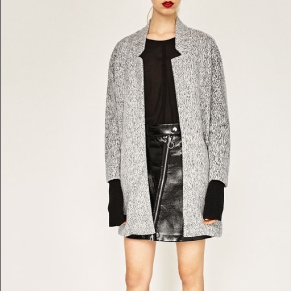 Zara Sweaters - Zara Gray Midi Sweater Cardigan Jacket Coat Size 8